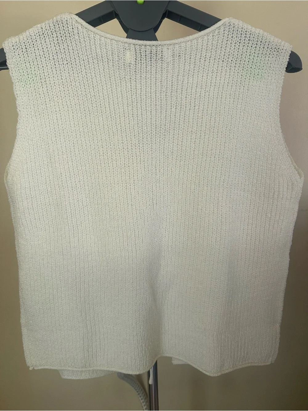 Women's Cream Knit Tie-Front Sweater Vest